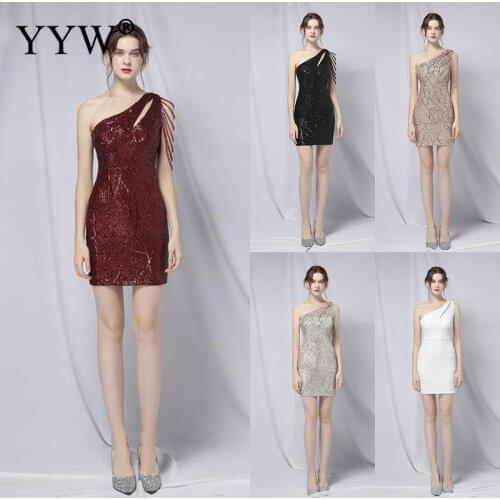 YYW Womens One Shoulder Dresses