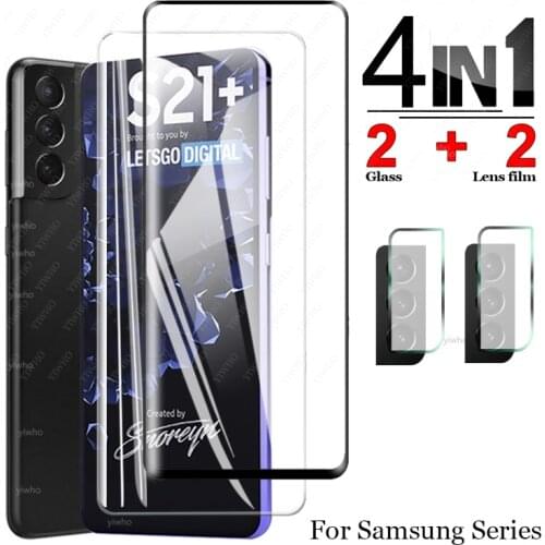 Protective Glass on For Samsung Galaxy S21 Plus S20 Fe Case Screen Protetor Camera Lens Glass for Samsung A12 A02s S21+ Cover