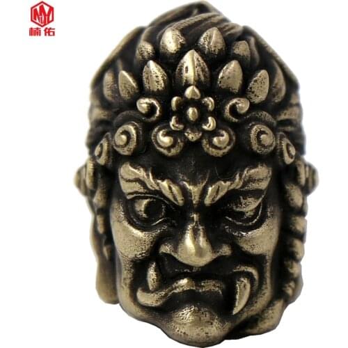 1PC Fudo Ming Wang Retro Brass Copper EDC Paracord Beads Lanyard Pendants Knife Beads Umbrella Rope Cord Necklace Bracelet Beads