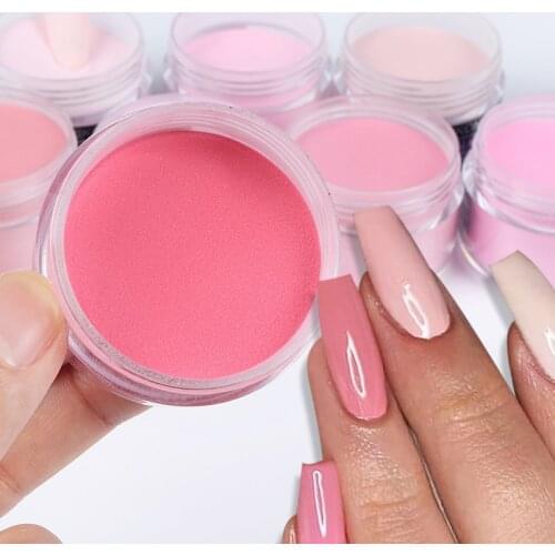 15g Different Shades Warm Pink Nail Acrylic Powder Crystal Carving Bulk Fine Dust For Nail Extended Builder Professional Tools