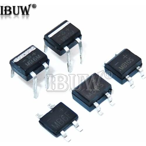 20PCS MB6F MB6S MB10S MB6M DB107S DB157S DB207S DB107 DB207 Rectifier Bridge SOP DIP Bridge Stack 0.5A 1A 600V 1000V