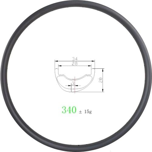370g 29er MTB XC SL 36mm tubeless carbon rim clincher 25mm deep 30mm inner UD 3K 12K 24H 28H 32H mountain wheel