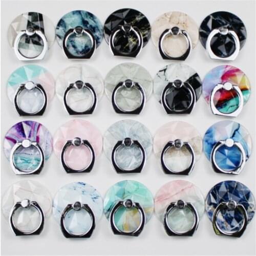 360 Degree Reuse Marble Circle Finger Ring Smartphone Phone Stand Holder Mobile Phone Holder Stand For iPhone Huawei All Phone