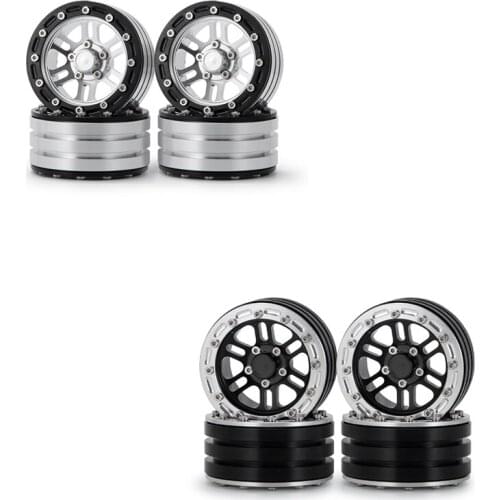 4Pcs Metal 1.9 Beadlock Wheels Rims for 1/10 RC Crawler Car Axial SCX10 SCX10 II 90046 AXI03007 Traxxas TRX4 D90