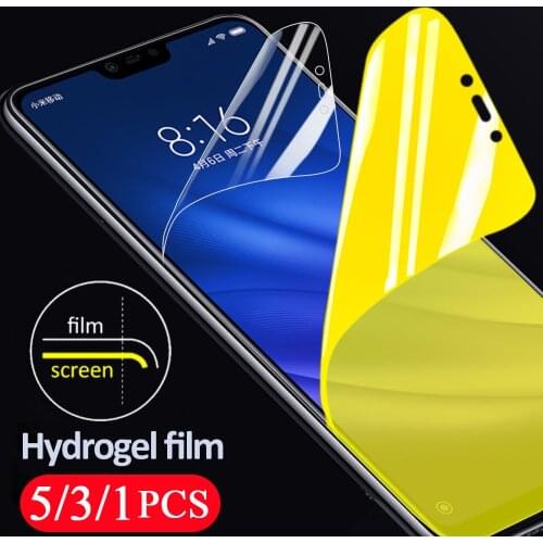 5/3/1Pcs soft full cover screen protector for huawei y7 y7p y6 pro y6s y6p prime 2019 y5 lite 2018 hydrogel film Not Glass film