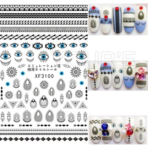 3D Nail Decals Greece Rome Sticker on Nails Decoration Self-adhesive Eyes Sticker Decal Manicure for Nail Art Sticker FOR Design