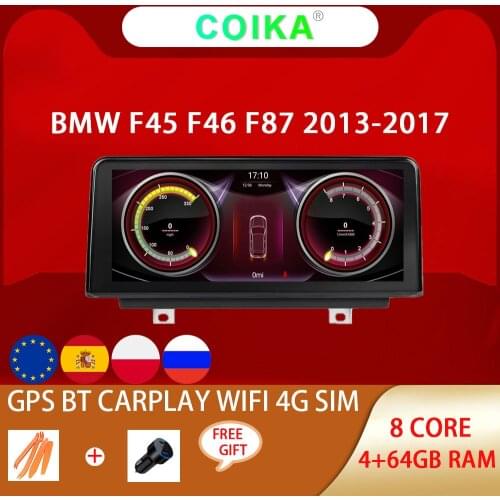 IPS Touch Screen Android 10 System Display Stereo For BMW F45 F46 F87 13-17 WIFI 2+32GB Car Mulmedia Radio Player Carplay 1080P