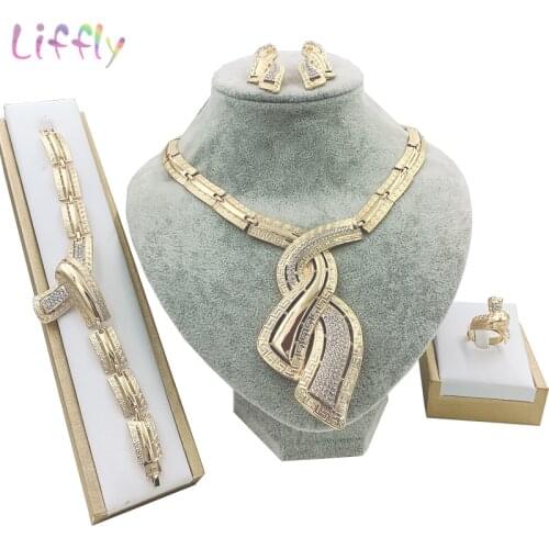 Arabian Jewelry Fashion Gold Simple Concise Geometry Female Dubai Indian Wedding Jewelry Set Classic Pop