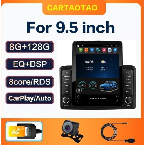 2DIN Android 10 4GB+64GB DSP car radio GPS map multimedia video player for Tesla Type 2DIN universal 9.5 inch car audio stereo