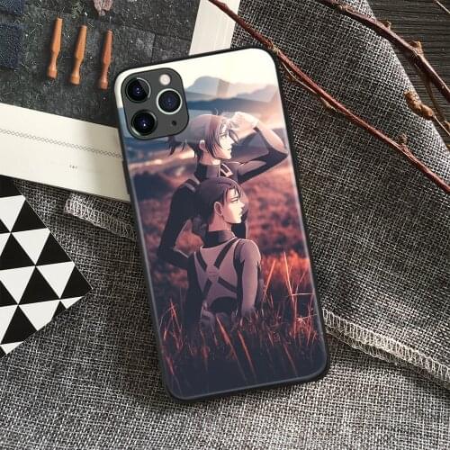 Hange and Levi Attack on Titan Anime Soft Silicone Glass Phone Case for IPhone SE 6s 7 8 Plus X Xr Xs 11 12 Mini Pro Max Samsung