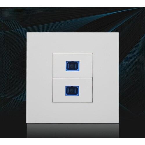 Dual Ports SC Fiber Optical Wall Outlet White Fit For Home Office School Residential Free Shipment