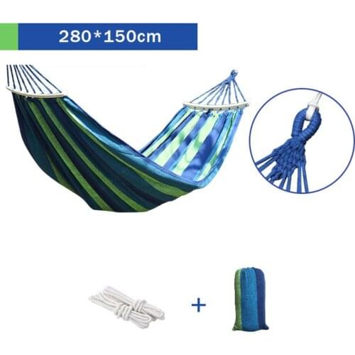 Double Hammock Portable Garden Hammock Swing Beds Canvas Hammocks Outdoor Picnic Wooden Swing Camping Hiking Hanging Garden Bed