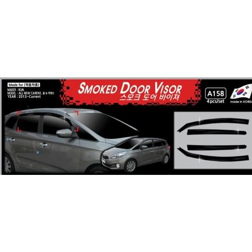 Chrome door visor side window deflector shade sun rain shield silver trips eaves for Kia All New Carens