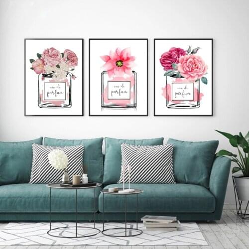 Perfume Pictures Prints On Canvas Modern Fashion Wall Art Teen Girl Room Decoration Paintings for Bedroom Frameless Wallpaper