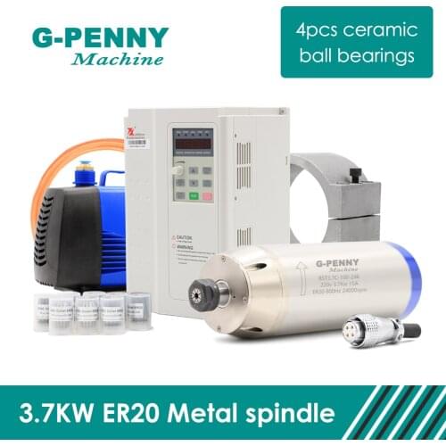 3.7kw Metal working spindle kit 800Hz professional engraving on Stainless steel copper steel iron & Fuling inverter & 150w pump