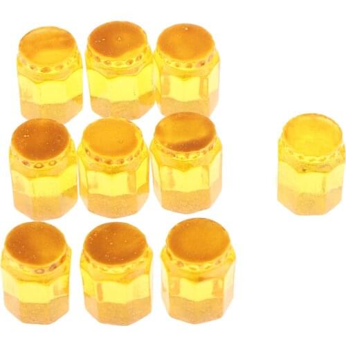 MagiDeal 10pieces 1/12 Dollhouse Miniature Canned Honey Kitchen Decor Yellow