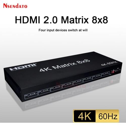 Matrix Switch HDMI 8x8 4k 60Hz Profesional HDMI Matrix Switch Splitter 8 in 8 out with EDID RS232 Switcher Adapter for Monitor
