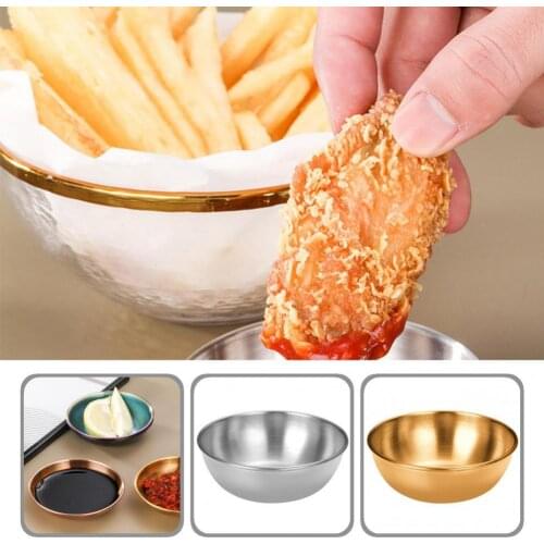 Fall Resistant Helpful Stainless Steel Sauce Bowl Exquisite Workmanship Seasoning Bowl Reusable for Party