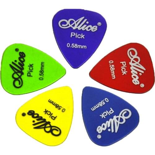 Lots of 100pcs Alice AP-H Thin 0.58mm Glossy Clear Transparent PC Guitar Picks Mixed Colors