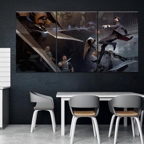 Home Decor Modular Canvas Picture 3 Piece Dishonored 2 GAME Art Painting Poster Wall For Home Canvas Painting Wholesale