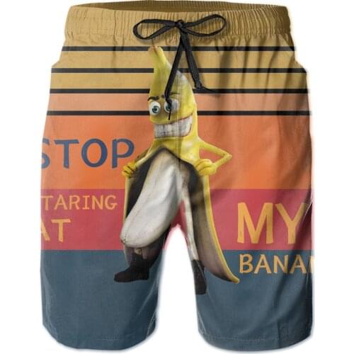 Funny Banana Cactus Mens beach shorts Quick dry travel swimsuit swimming trunks surf pants slacks mountain sports pants