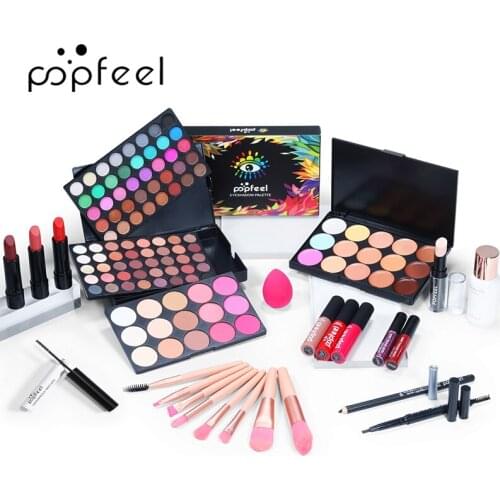 17/22 PCS Makeup Kit Eyeshadow Lipstick Makeup Brush Concealer Powder Puff Eyebrow Pencil Women Gifts Sets Cosmetics Maquillaje