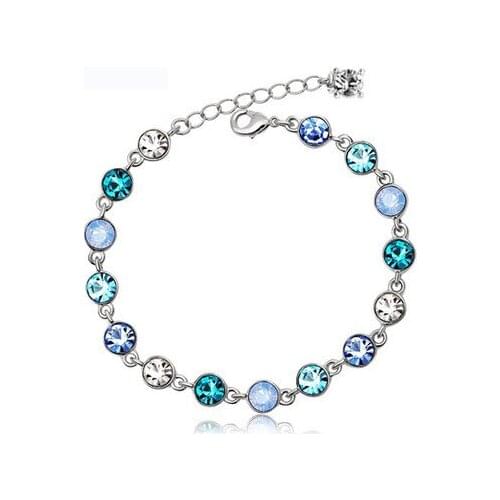 2019 New Simple Wild Colorful Crystal Bracelet For Women Flowing Star Fashion Austrian Bracelet Beautiful Ladies Gift