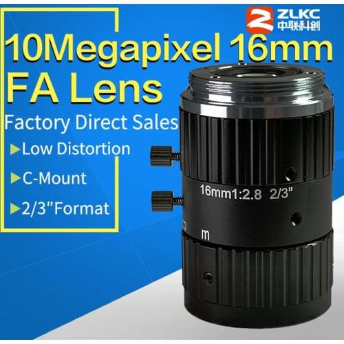 10MegaPixel C Mount 16mm 2/3"FA Machine Vision fixed focal length lenses Industrial camera manual Iris CCTV Lens low distortion