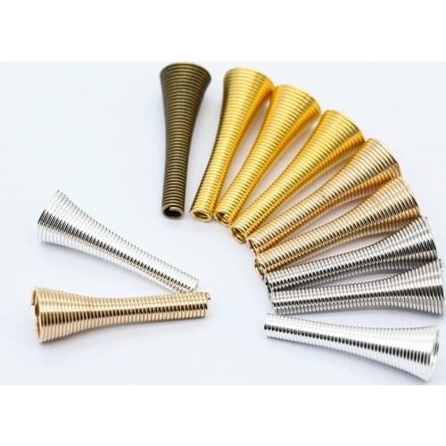20p Gold silver plated Spring Coil Spacer Beads Connector Craft jewelry Findings Tassel Caps Earrings Findings Crimp End Beads