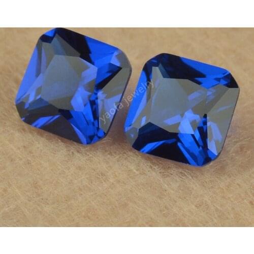 Wholesale 3x3~12x12mm Octangle Square Shape Princess Cut 112# Blue Color Gems Loose Lab Created Grown Spinel Stones For Jewelry
