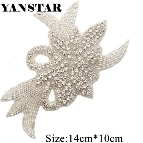 YANSTAR 30PCS Wholesale Rhinestone Applique Bridal Gown Sash Sewing On For Wedding Dresses Sash Bridal Gown Accessory YS903