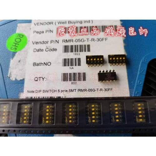Original new 100% RMR-05G-T-R-30FF dial switch spacing 2.54mm 5-bit 5p coated gold-plated foot