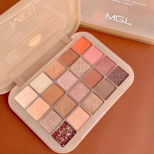 20 Colors Chestnut Shimmer Matte Eyeshadow Pallete Glitter Eyeshadow Long Lasting Waterproof Eye Pigments Shine Eyeshadow Makeup