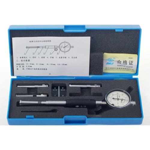 Precision Tool 0.01mm Dial Test Indicator Inner Diameter Dial Indicator Metalworking 6-10mm--0-3mm Dial Gauge Micrometer Measur