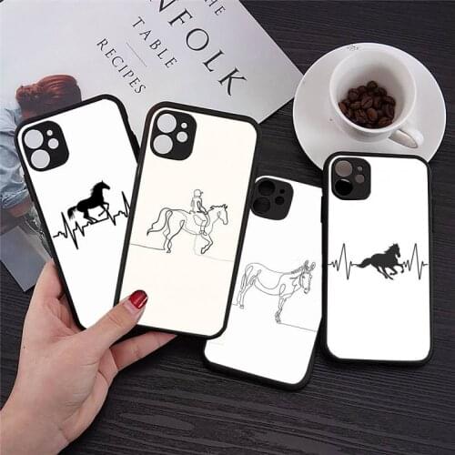 Horse Pony Horse Heartbeat Phone Cases Transparent Matte for iPhone 7 8 11 12 s mini pro X XS XR MAX Plus cover funda