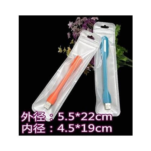 Retail 5.5*22cm 200Pcs/Lot 2.16"x8.66" White / Clear Self Seal Zipper Plastic Packaging Bag With Hang Hole Zip Lock Bags