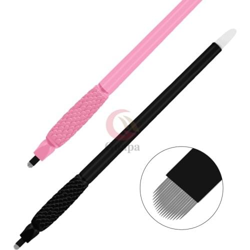 0.15mm 18U Disposable Microblading Pen Semi-Permanent Makeup Eyebrow Tattoo Pen with good effect for Brows Hair strokes
