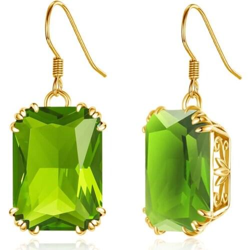 14K Gold Peridot Silver Earrings For Women Boho Silver 925 Jewelry Party Valentines Drop Earring Fine Jewelry Brinco Recommend