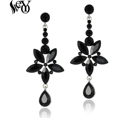 VEYO Elegant Long Crystal Drop Earrings Party Earrings for Women Fashion Jewelry New Gift Brinco