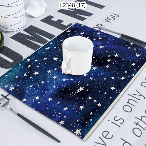 Starry Night Printed Napkin Cloth Household Table Decoration Table Mat Untersetzer Towel Tea Towel Coaster 42*32 Servilletas