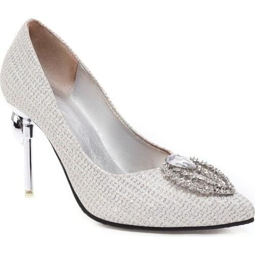 Big Size Pointed water drill stiletto ladies high heels women shoes woman pumps