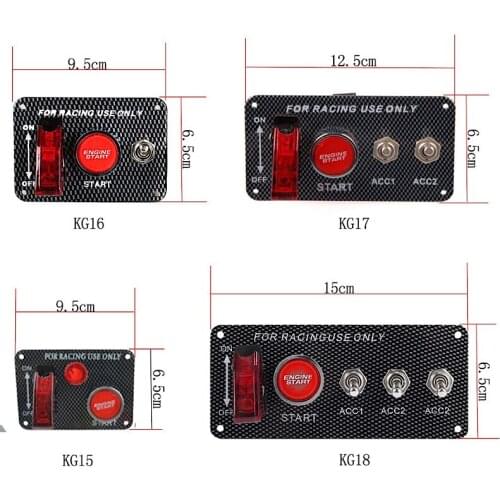 Universal Car Button 12V LED Power Speed Racing Engine Start / Stop Switch Panel Carbon Fiber Combination Accessories
