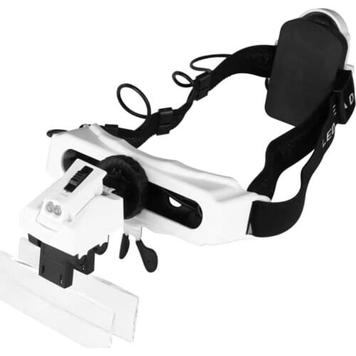 Headband Magnifying Glasses Eyewear Loupe 5X 8X 13X 20X 25X 28X LED Light Helmet Magnifier Glass for Repair Jeweler Dropshipping