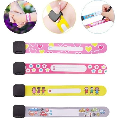 High Quality 4Pcs New ID Safety Bracelet For Kid Outdoor Activity Writing Reusable Adjustable
