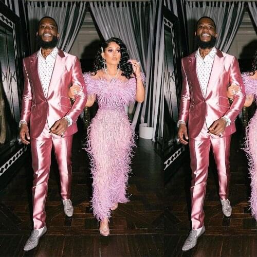 Bright Pink Plus Size Men Suits Wear Wedding Blazer Tuxedos One Button Clothes for Groom Prom Coat Pants 2 Pieces