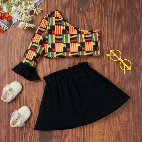 YOYOSHOW Summer new girl suit fashion clothes girl modern shirt set 2-6 years old girls skirt set