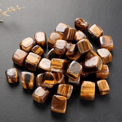 Yellow Tiger Eye Stone Natural Crystal Ore Crushed Stone Crafts Ornaments Home Fengshui Decor Quartz Polished Stones 100g 2-3cm