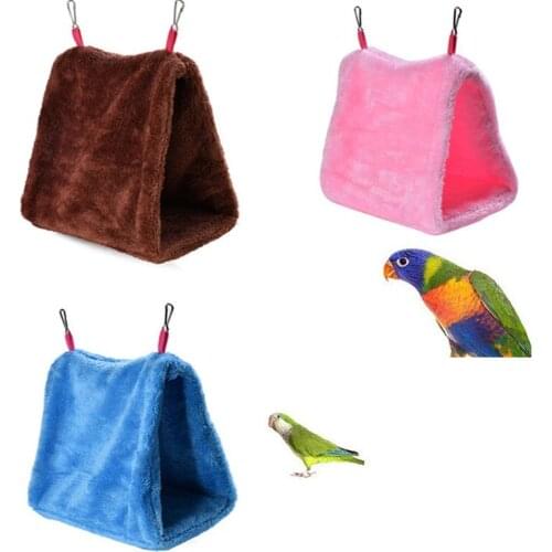 Winter Bird Plush Hammock Cage Pet Bird Parakeet Hut Pet Warm Cage Soft Cozy Hanging Cave
