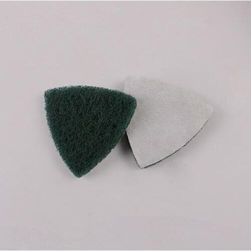 10Pcs oscillating multi saw Self-adhesive Triangle polishing Pad Flocking Scouring pad Green 80 mesh Grinding Tools