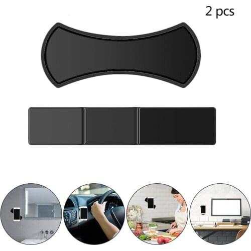 2 pcs Portable bracket Nano-physical Sticker Bone + Three Fold Type Universal Sticker Car Mount Mobile Phone Desktop Holder
